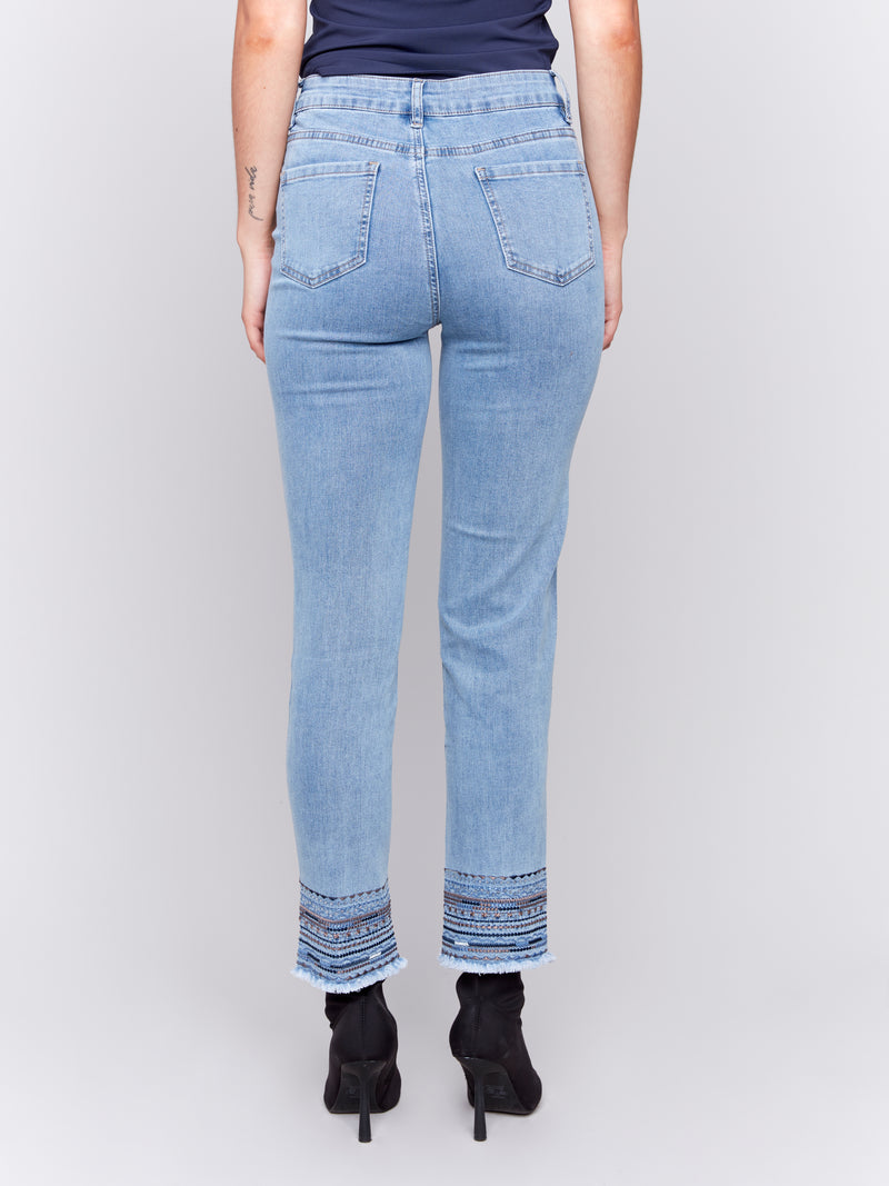 Charlie B Jeans w/Embroidered Hem