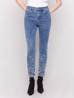 Charlie B Jeans w/ Embroidery and Pearls