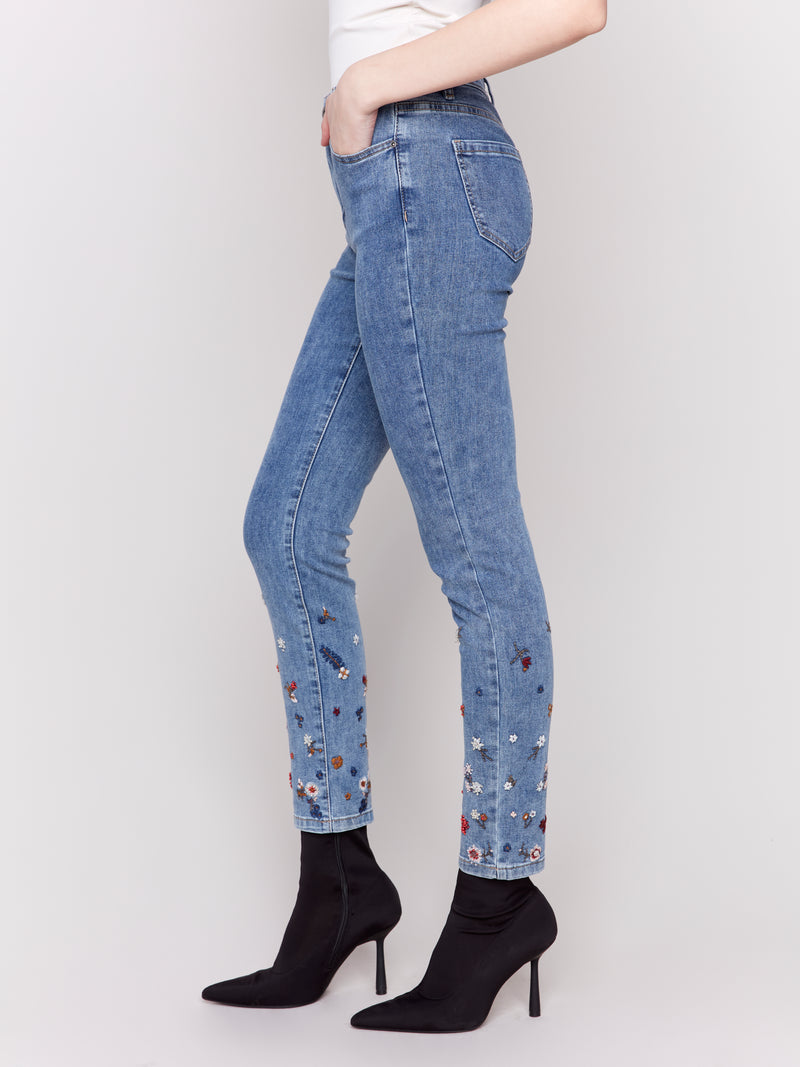 Charlie B Jeans w/ Embroidery and Pearls