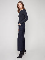 Charlie B Cropped Wide Leg Twill Pants