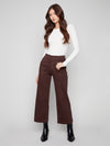 Charlie B Cropped Wide Leg Twill Pants