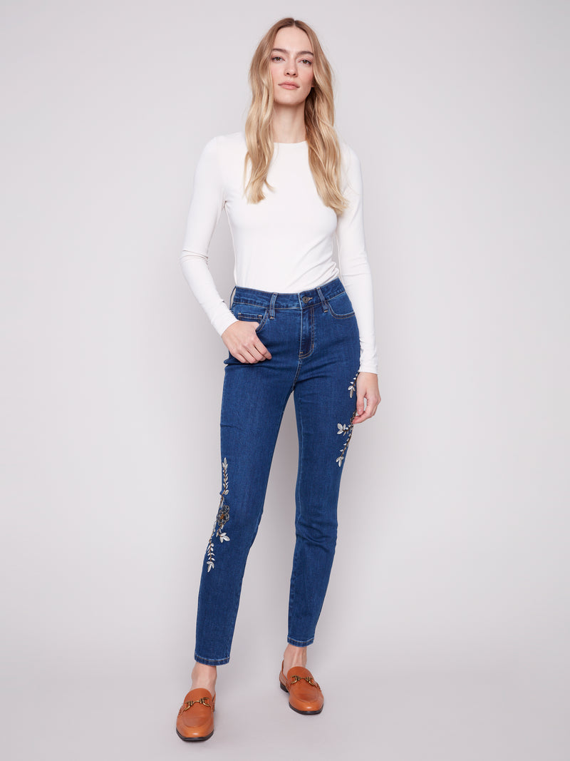 Charlie B Beaded Skinny Leg Jeans