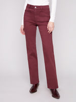 Charlie B Flared Leg Pants w/Patch Pockets