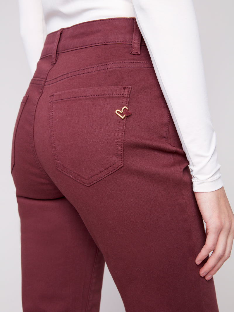 Charlie B Flared Leg Pants w/Patch Pockets