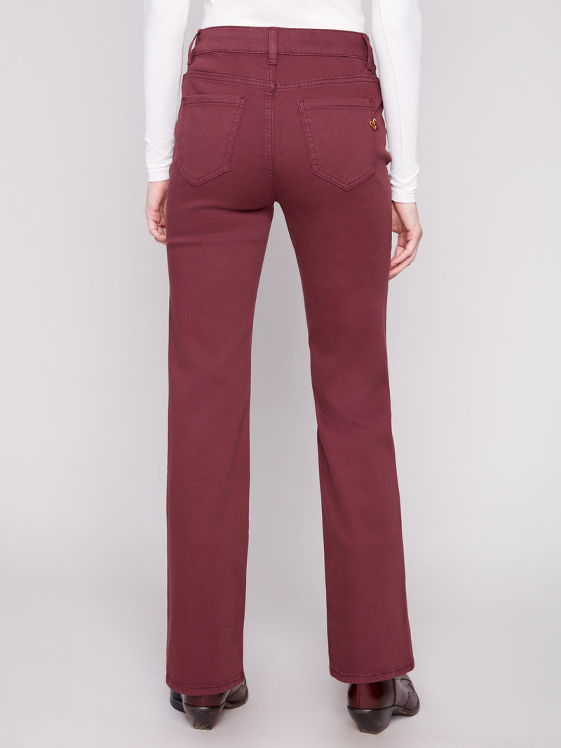 Charlie B Flared Leg Pants w/Patch Pockets