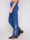 Charlie B Straight Leg Jeans w/Embroidery