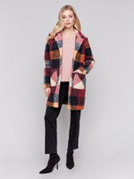 Charlie B Plaid Boucle Coat