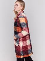 Charlie B Plaid Boucle Coat