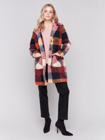 Charlie B Plaid Boucle Coat