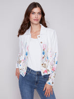 Charlie B Linen Floral Jacket