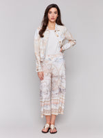 Charlie B Linen Printed Jacket