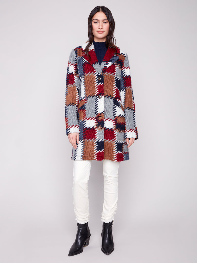 Charlie B Printed Knit Fall Jacket