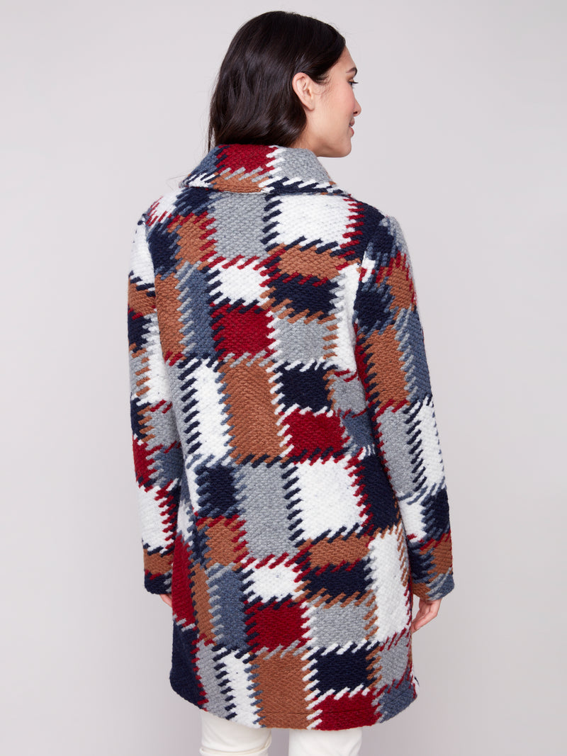 Charlie B Printed Knit Fall Jacket