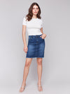 Charlie B Frayed Hem Denim Skort