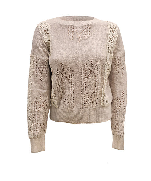 Point Zero Sweater w/Lace Inserts