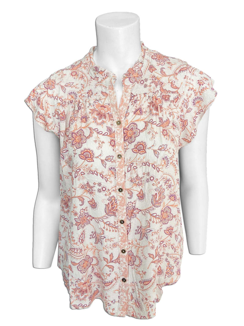 Point Zero Floral Print Cap Sleeve Blouse