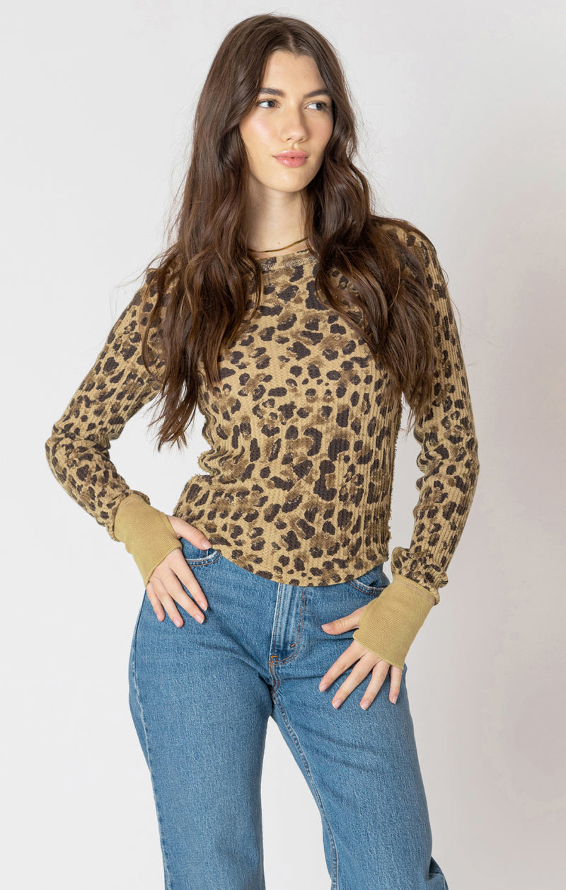 Dex Leopard Print Waffle T-Shirt