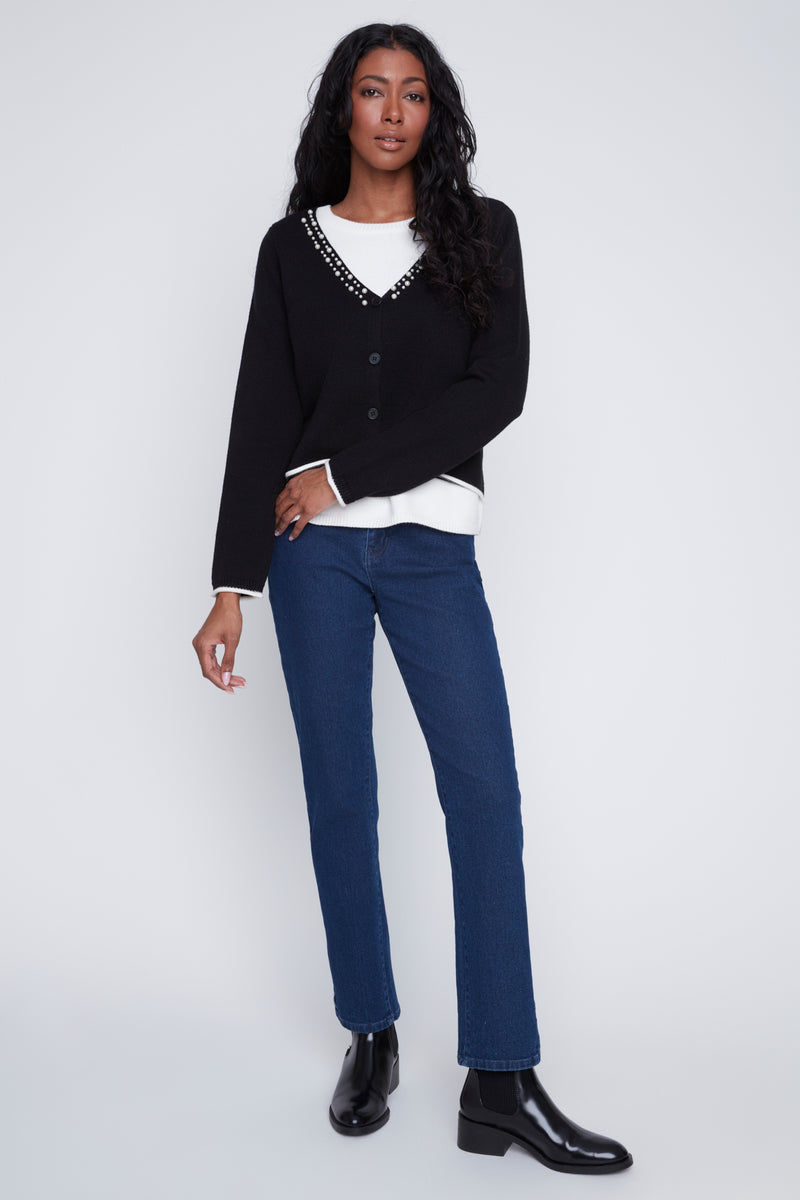 CYC Fooler 2 PC. Sweater Set w/Pearls