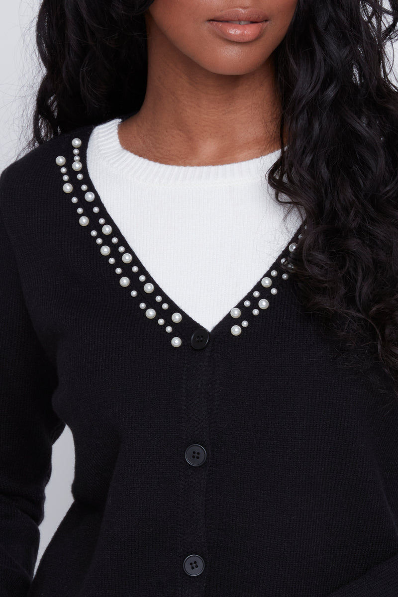 CYC Fooler 2 PC. Sweater Set w/Pearls