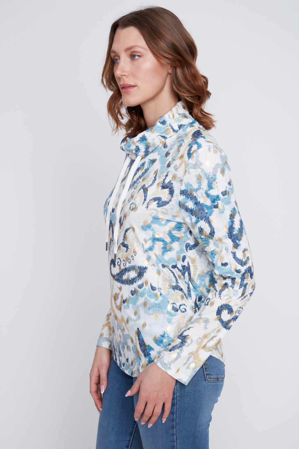 CYC Printed Casual Cowl Neck Top