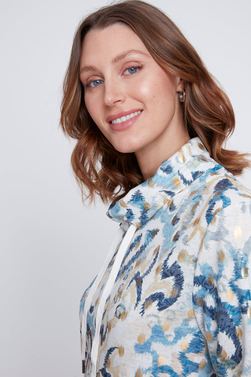 CYC Printed Casual Cowl Neck Top