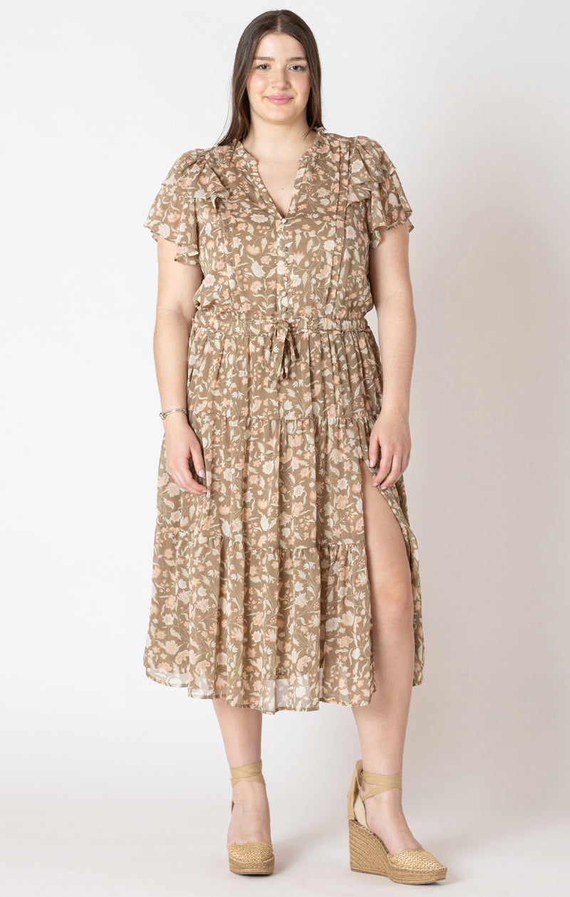 Dex Plus Tiered Floral Midi Dress