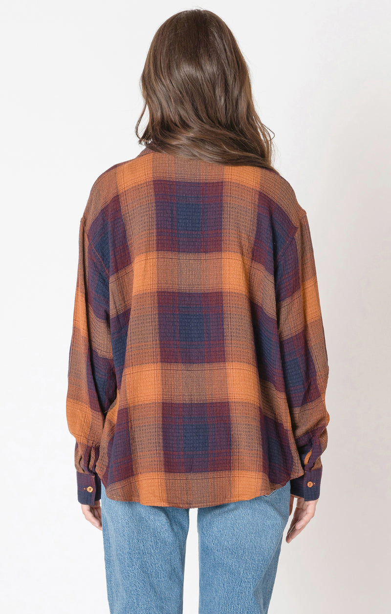 Dex Textured Plaid Blouse