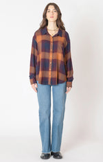 Dex Textured Plaid Blouse