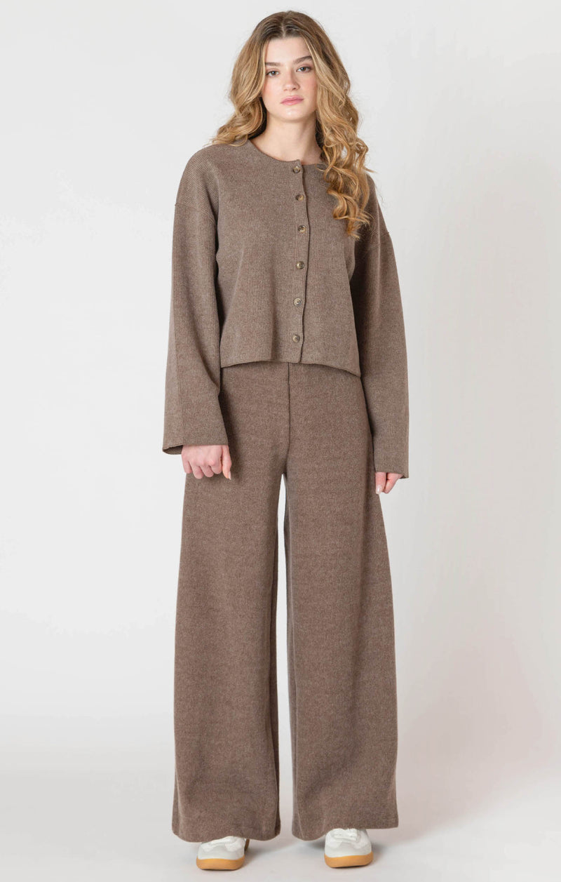 Room 34 Wide Leg Ribbed Knit Pant