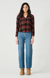 Dex Textured Plaid Blouse