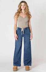 Room 34 Wide Leg Knit Denim Pants