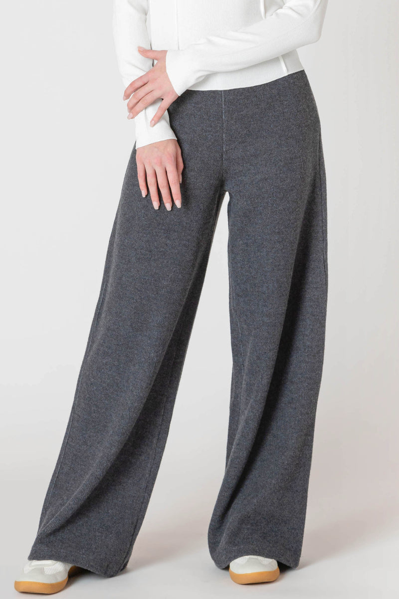 Room 34 Wide Leg Ribbed Knit Pant