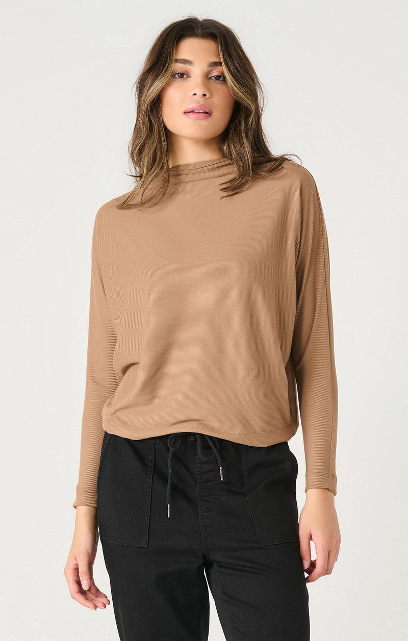 Dex Mock Neck Ribbed Top