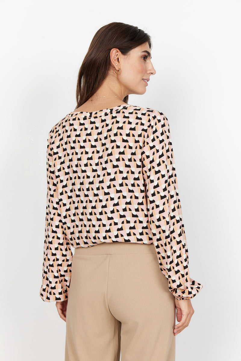 Soya Concept Printed Henley Blouse