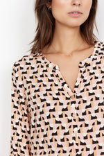Soya Concept Printed Henley Blouse