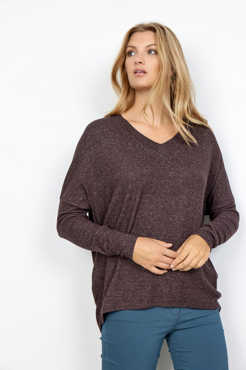 Soya Concept Micro Fleece V-Neck Sweatre